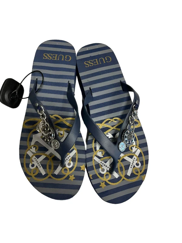 Best Hiking Boots For Winter Striped Pattern Sandals Flip Flops Guess, Size 9.5
