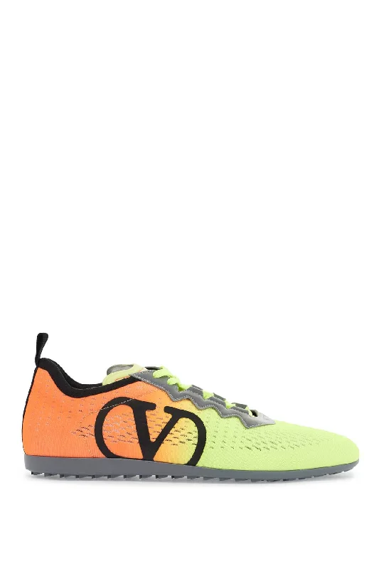 Stylish High Heels Valentino Garavani Lime Green And Fluorescent Orange Sporty Sneakers In Cotton And Pu Bold Design Stylish High Heels Valentino Garavani Lime Green And Fluorescent Orange Sporty Sneakers In Cotton And Pu Bold Design