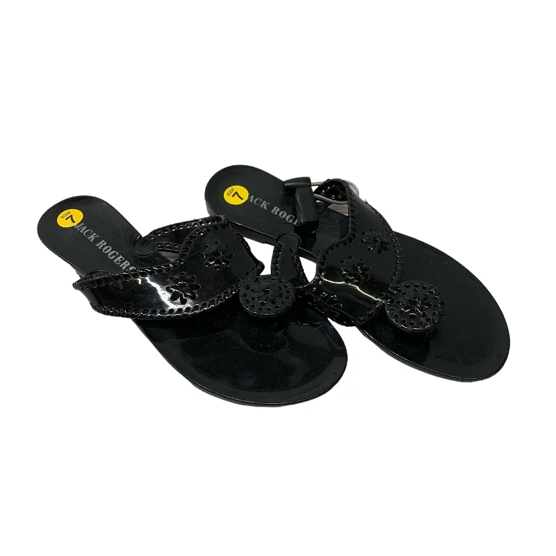 High Fashion Sneakers Sandals Designer By Jack Rogers In Black, Size: 7