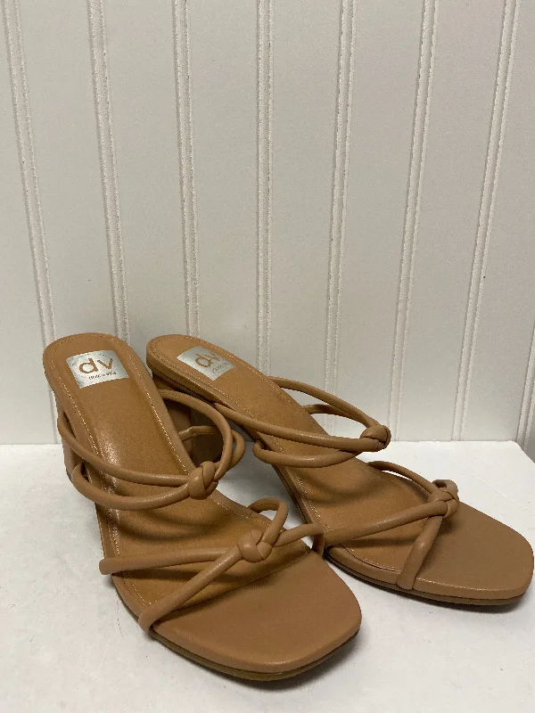 Classic Hiking Boots Tan Sandals Heels Block Dolce Vita, Size 10