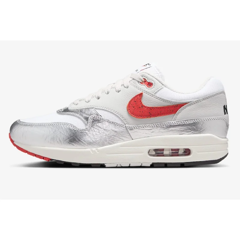 Stylish High Heels Nike Air Max 1 PRM White/Chile Red  HF7746-100 Men's