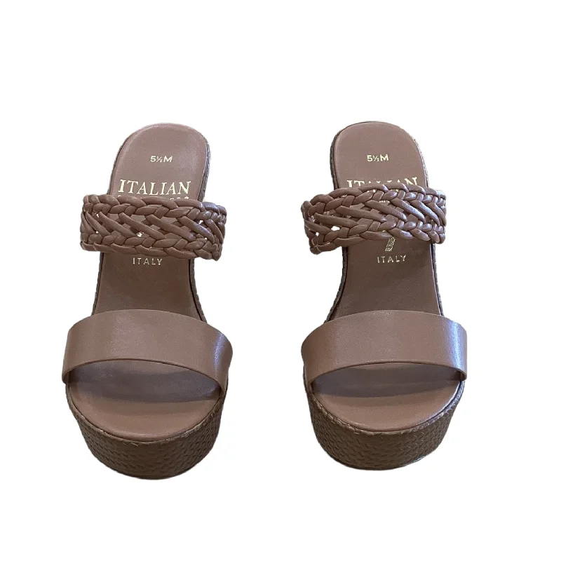 Best Sneakers For Running Sandals Heels Block By Italian Shoemakers In Brown, Size: 5.5