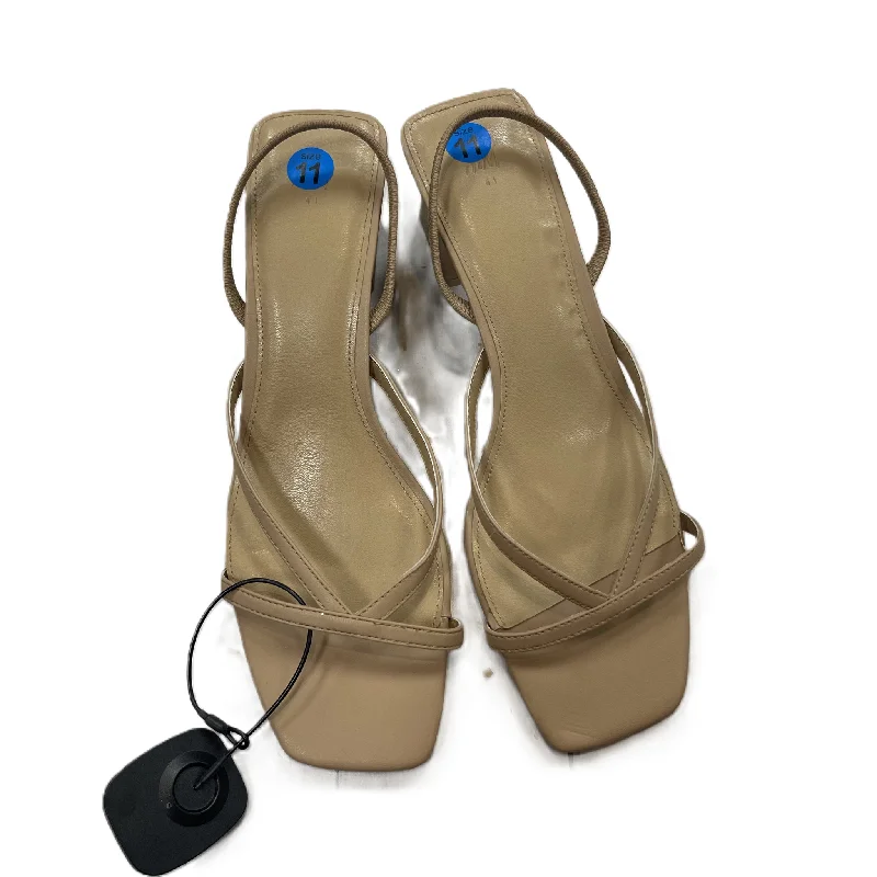 High Quality Sneakers Tan Sandals Heels Block By H&m, Size: 11