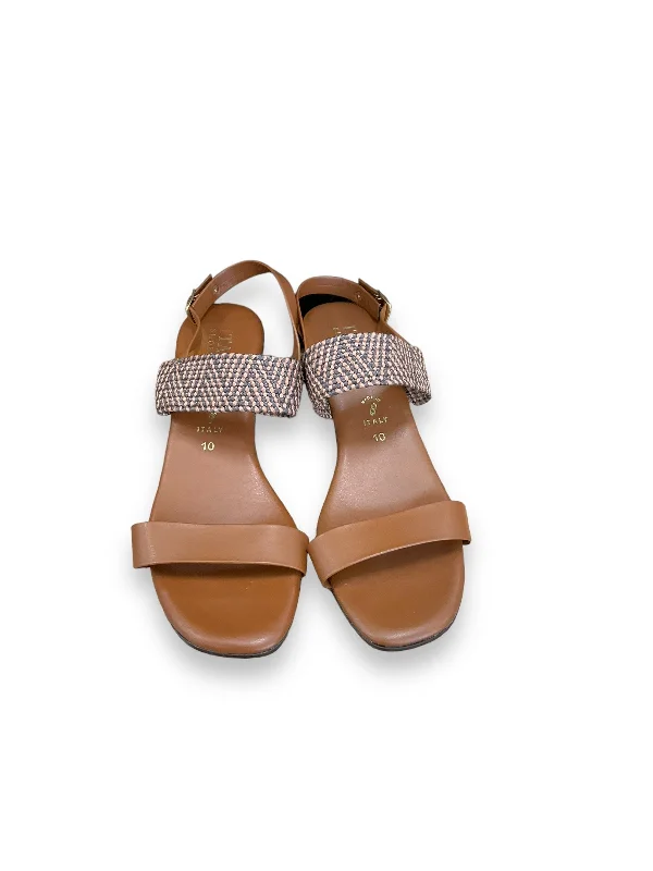 Comfortable Athletic Shoes Sandals Heels Block By Italian Shoemakers In Brown, Size: 10