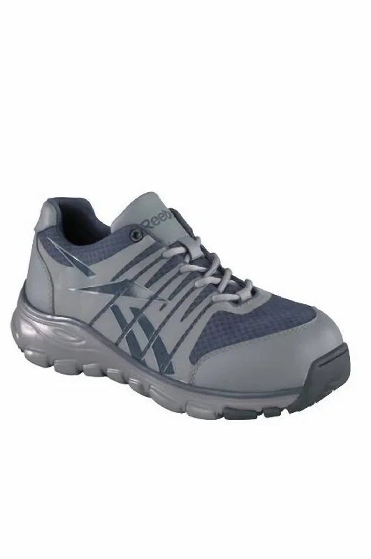 Comfortable Running Sneakers Men's Arion Composite Toe Athletic Work Shoe - Medium Width In Blue/grey