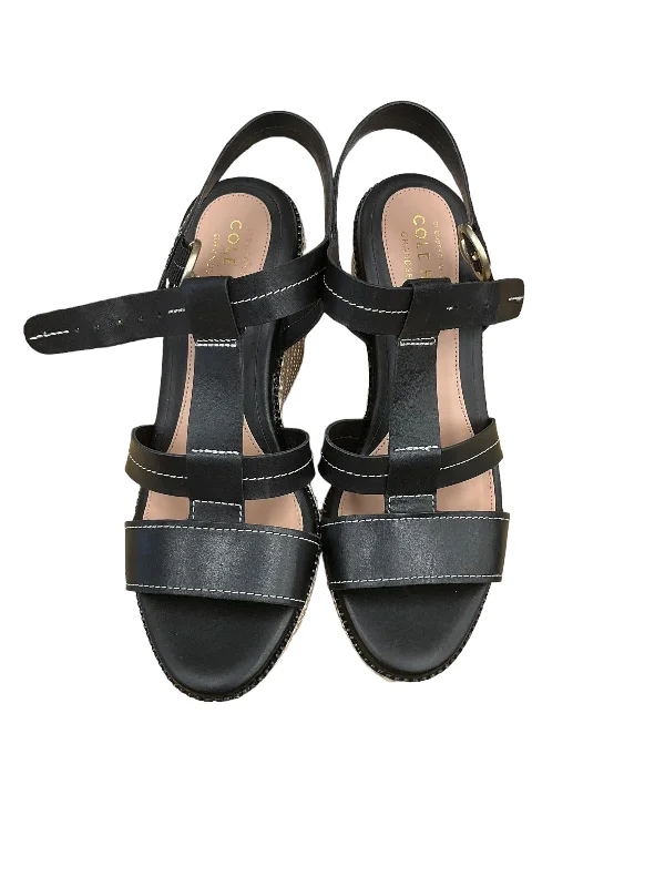 Comfortable Snow Boots Black Sandals Heels Wedge Cole-haan, Size 8
