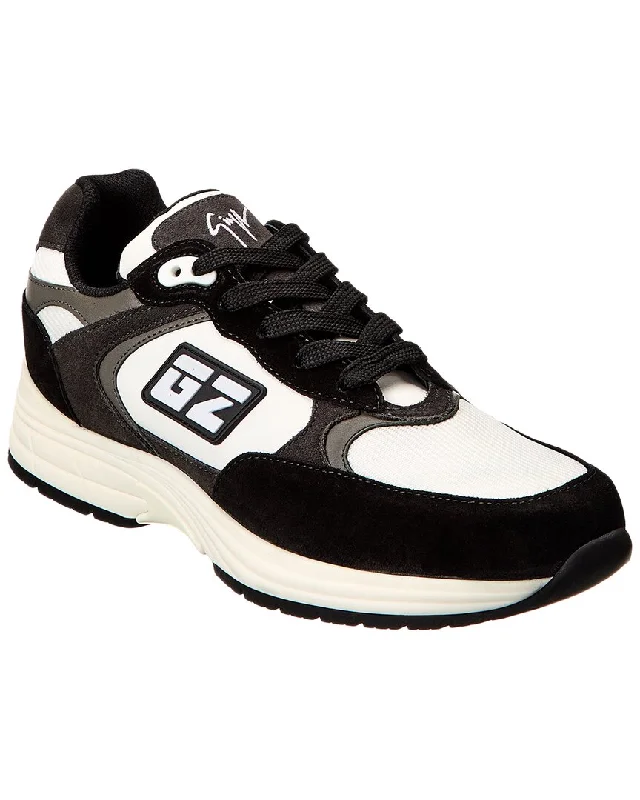 Stylish Winter Footwear Giuseppe Zanotti GZ Runner Leather & Suede Sneaker