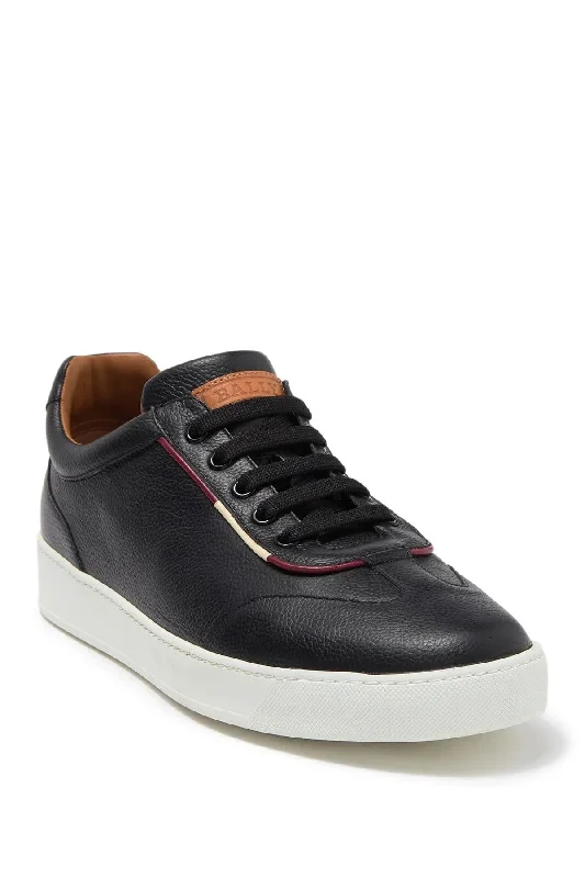 Comfortable Platform Shoes Bally Baxley Men's 6230467 Black Leather Sneakers