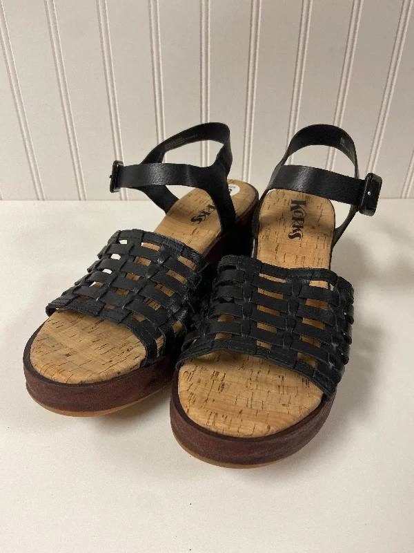 Designer Boots Collection Sandals Heels Wedge By Korks In Black, Size: 8