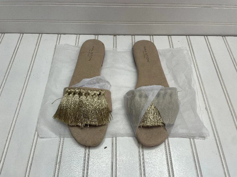 Best Winter Sneakers Tan Sandals Designer Halston Heritage, Size 10
