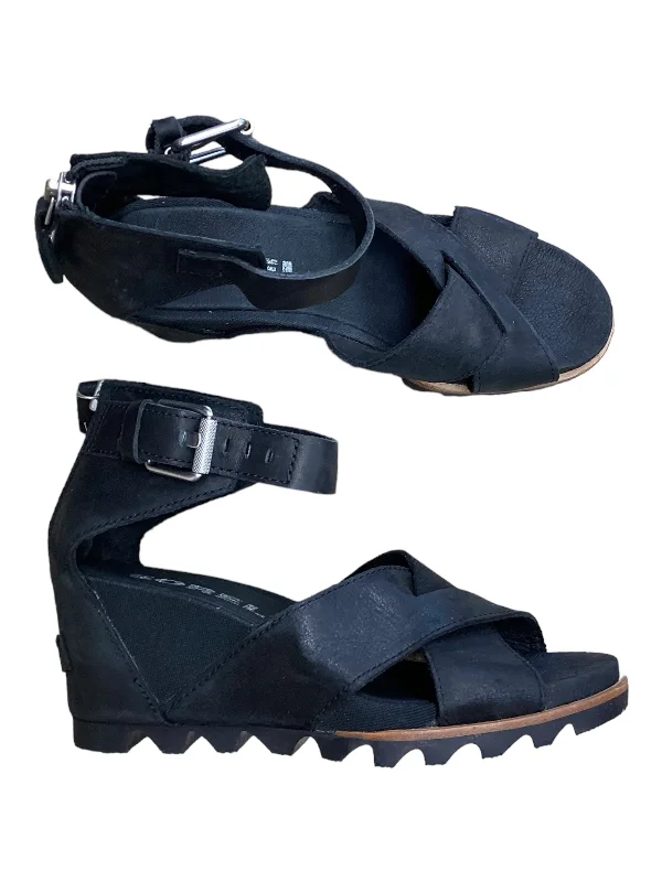 Casual Booties For Sale Black Sandals Heels Wedge Sorel, Size 7.5