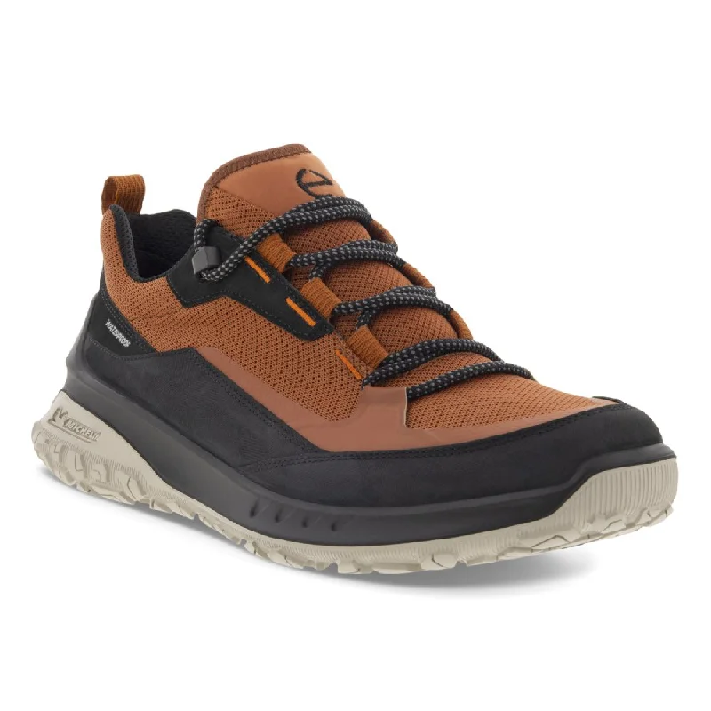 Best Dress Shoes Ecco Men's ULT-TRN Waterproof Low Shoe - Black/Cognac