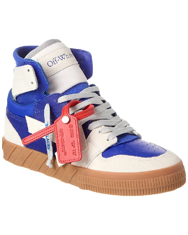 Comfortable Work Sneakers Off-White Floating Arrow Leather & Suede High-Top Sneaker