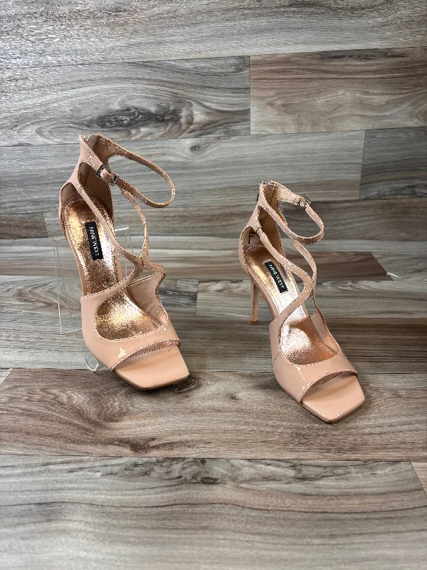 Chic High Heels Collection Tan Sandals Heels Stiletto Nine West Apparel, Size 7.5