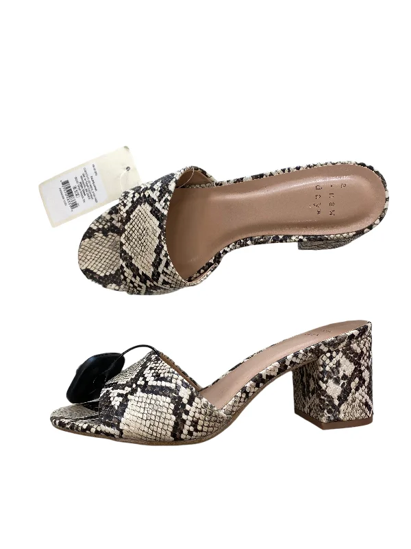 Luxury Boots For Sale Snakeskin Print Sandals Heels Block A New Day, Size 6.5