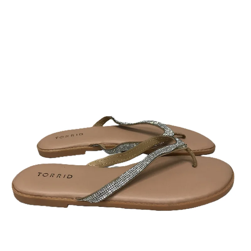 Best Sneakers For Running Tan Sandals Flip Flops By Torrid, Size: 9