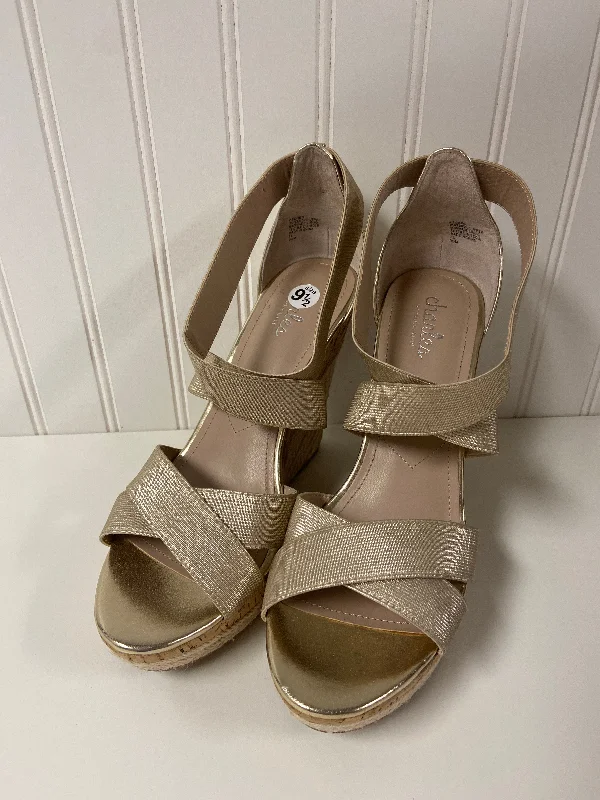 Comfortable Hiking Sandals Sandals Heels Wedge By Charles By Charles David In Gold, Size: 9.5
