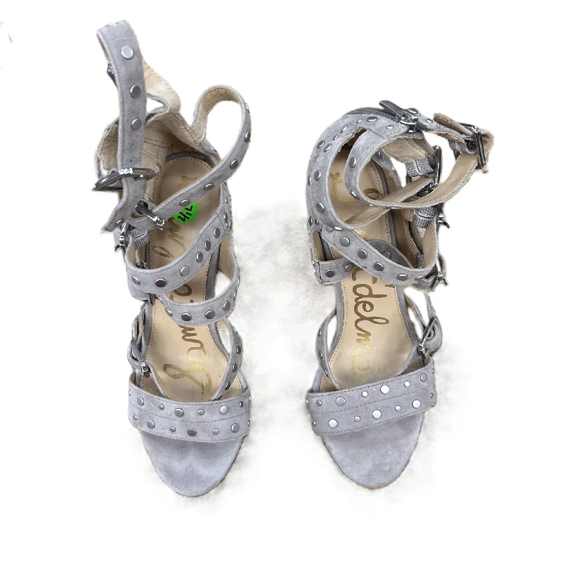 Best Formal Shoes Online Silver Sandals Heels Block By Sam Edelman, Size: 7.5