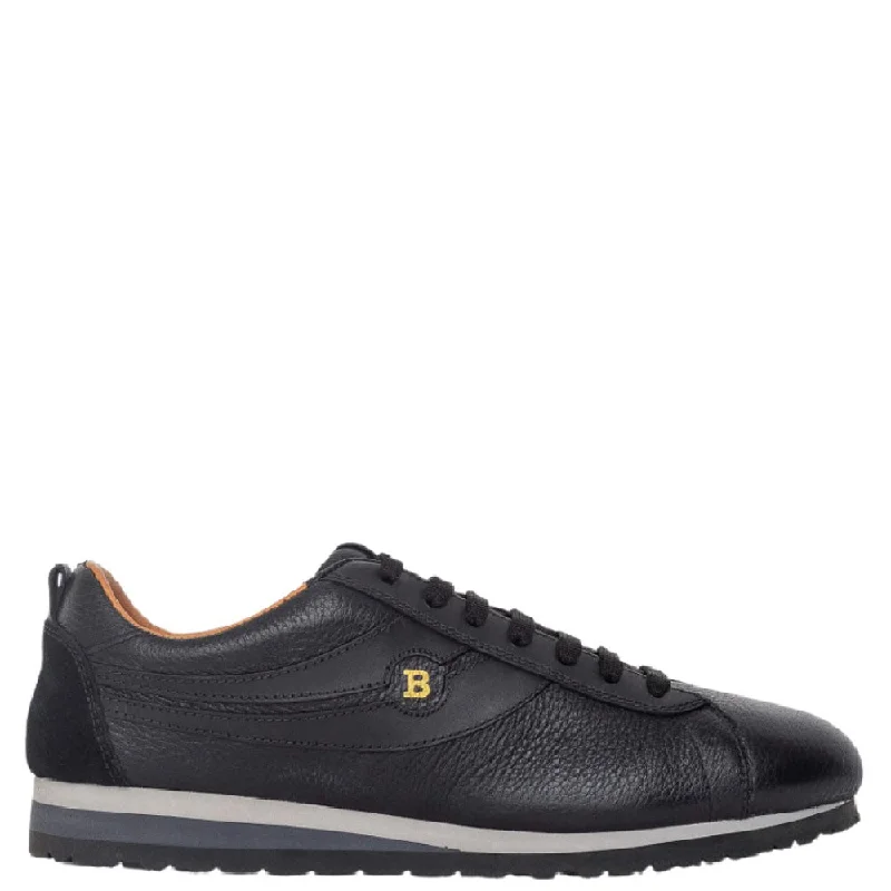Classic Oxford Shoes Bally Bredy 6222737 Men's Black Deer Leather Sneakers