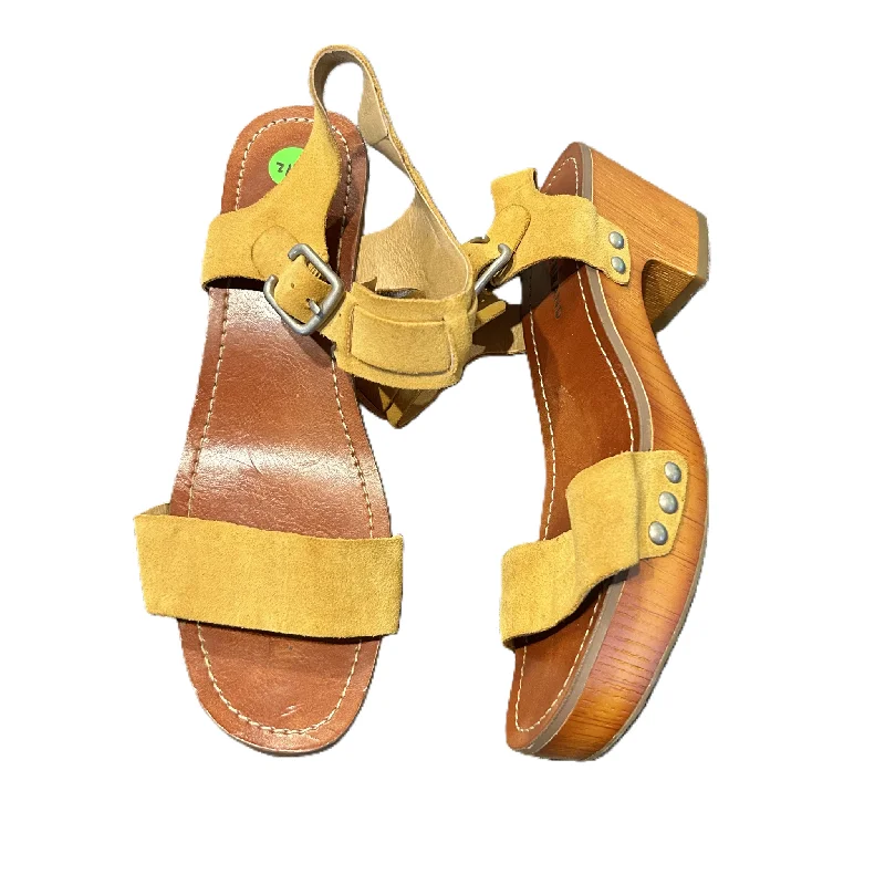Durable Sports Sneakers Yellow Sandals Heels Block By Lucky Brand, Size: 8.5