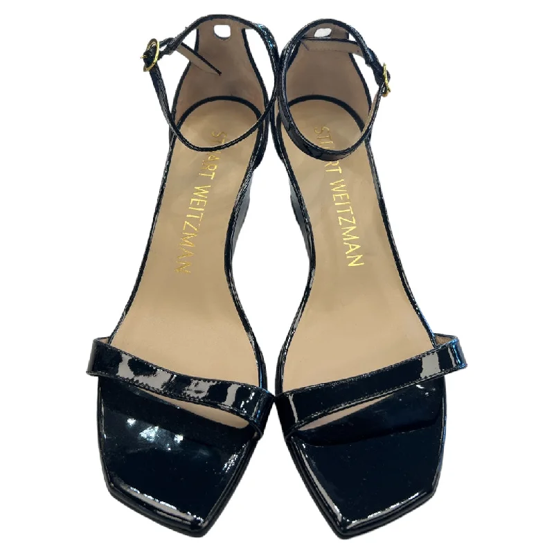 Comfortable Formal Footwear Black Sandals Designer Stuart Weitzman, Size 8