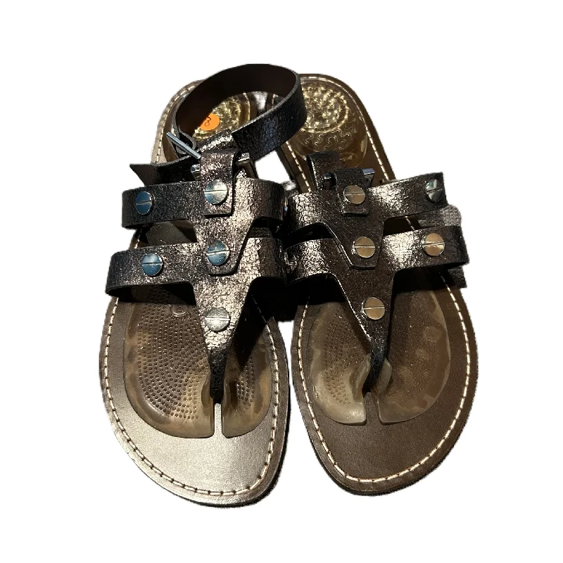 Comfortable Athletic Shoes Grey & Silver Sandals Designer By Tory Burch, Size: 8