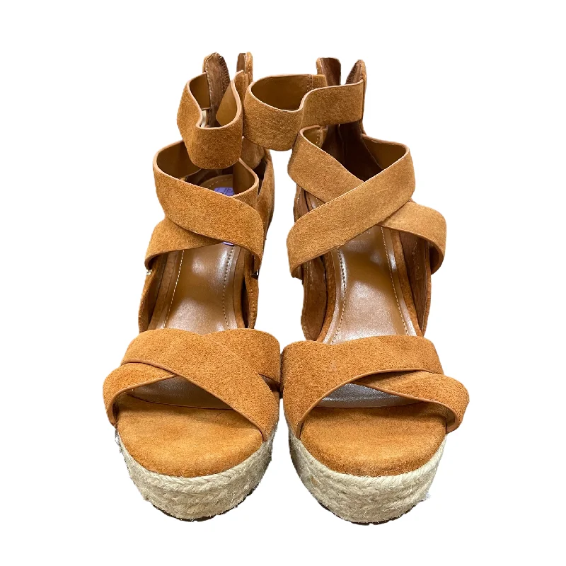 Comfortable Work Sneakers Tan Sandals Heels Wedge By Bcbgeneration, Size: 8.5