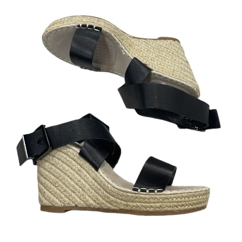 Waterproof Loafers Black Sandals Heels Wedge By Kenneth Cole, Size: 7