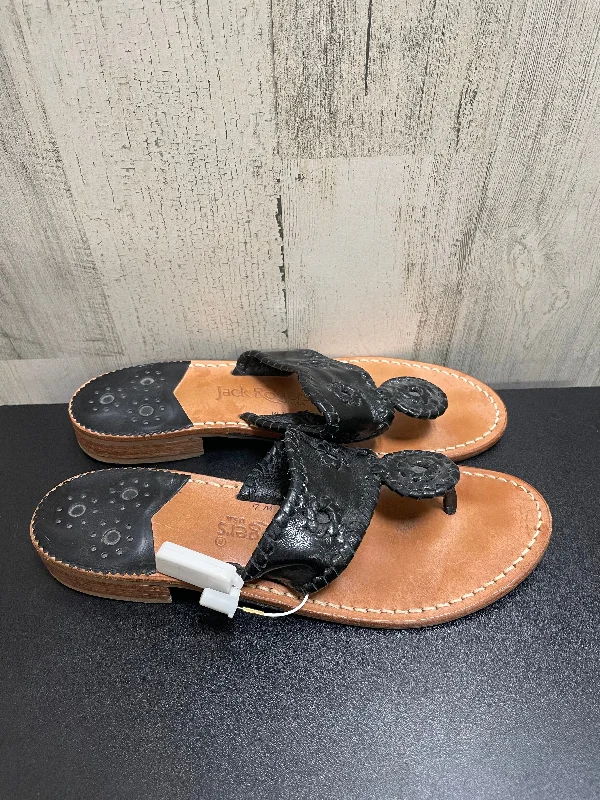 Vintage Sneakers Collection Sandals Flip Flops By Jack Rogers In Black, Size: 7