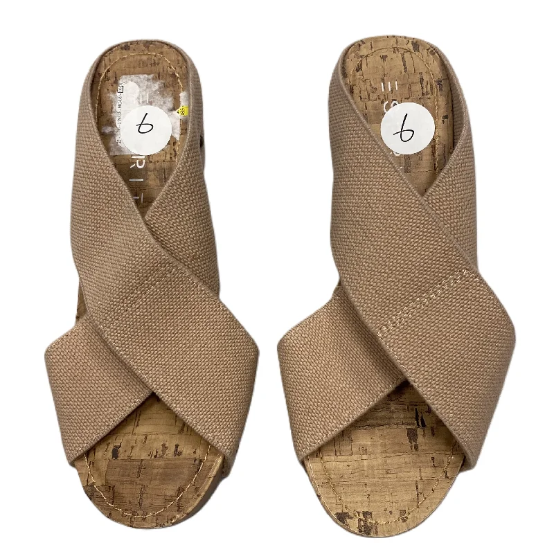 Best Walking Shoes Tan Sandals Heels Wedge By Esprit, Size: 6