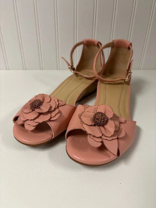 Best Dress Shoes Sandals Heels Wedge By Nurture In Pink, Size: 7.5
