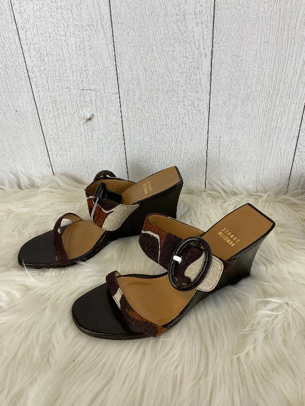 Best Walking Shoes Brown Sandals Designer Stuart Weitzman, Size 8