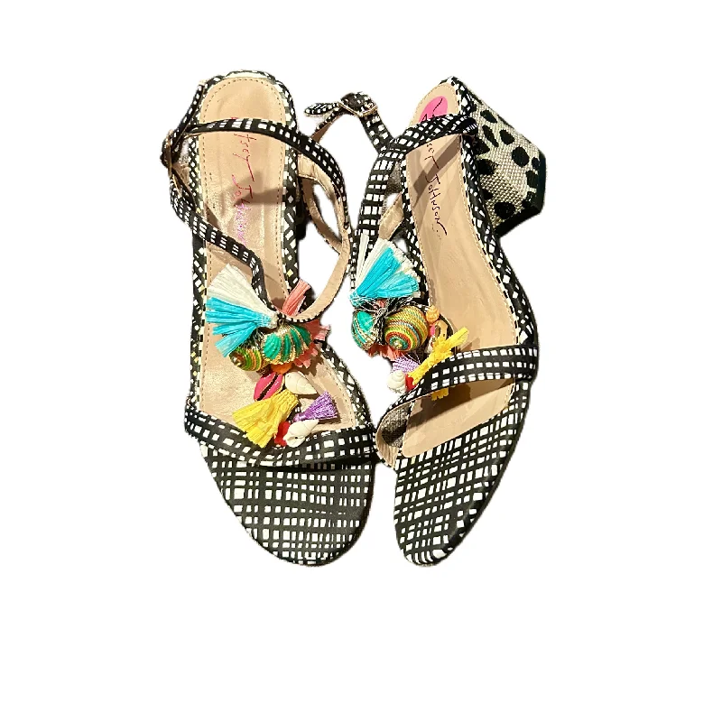 Lightweight Snow Boots Sandals Heels Block By Betsey Johnson In Black, Size: 7.5