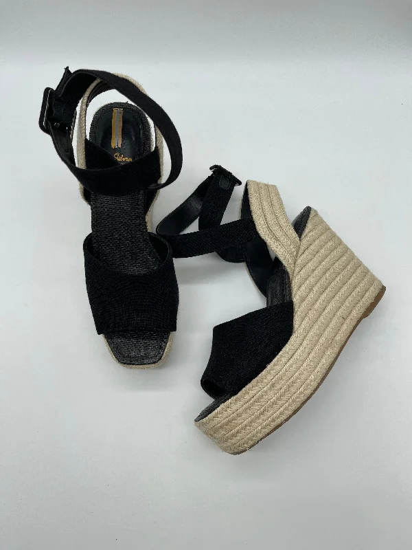 Durable Sports Sneakers Black Sandals Heels Wedge Sam Edelman, Size 9