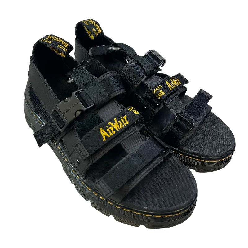 Leather Casual Shoes Black Sandals Designer Dr Martens, Size 11