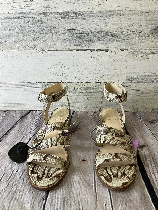 Waterproof Sports Shoes Snakeskin Print Sandals Heels Wedge Vince Camuto, Size 9