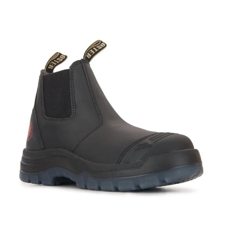 Cozy Winter Shoes ROCKROOSTER Lumen Black 6 inch Pull on Leather Work Boots AK227NT Cozy Winter Shoes ROCKROOSTER Lumen Black 6 inch Pull on Leather Work Boots AK227NT