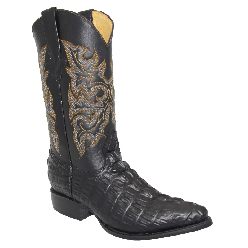 Durable Sports Sneakers Men's Crocodile Print J Toe Western Cowboy Boot
