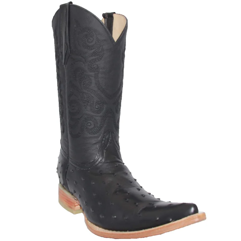 Formal Sports Shoes Men's Snip Toe Chihuahua Ostrich Print Cowboy Boot