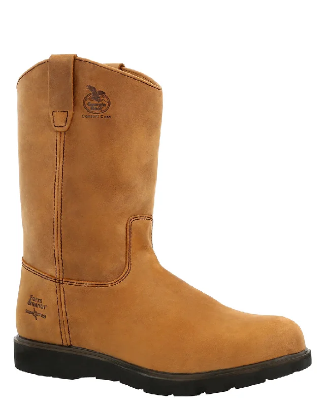 Comfortable Snow Boots Men's Farm and Ranch Pull On Work Boots