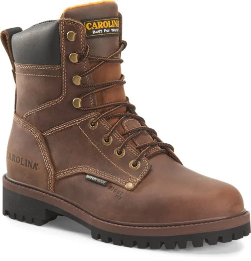 Lightweight Snow Boots Carolina Men's 8" Waterproof Steel Toe Work Boot - CA8585