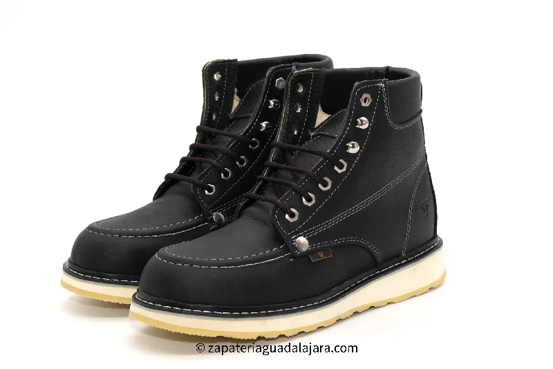 Fashionable Moccasins HB80105 BLACK MOC TOE WORK BOOT