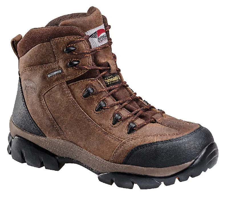 Running Shoes For Men Brown Composite Toe EH WP Insulated 6" Work Boot