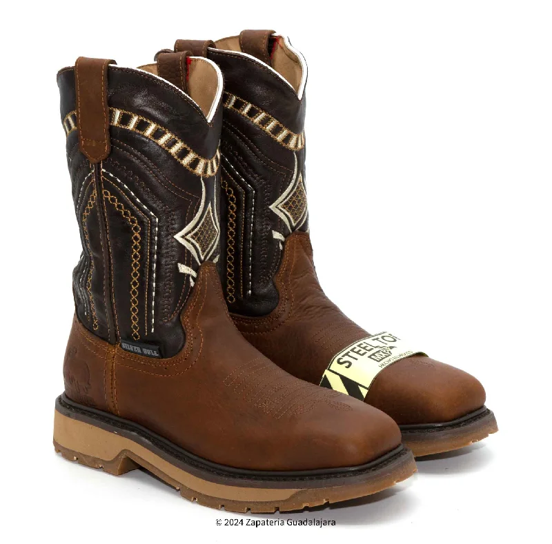 Comfortable Hiking Sandals SB5001 SQUARE STEEL TOE RUSTIC BROWN