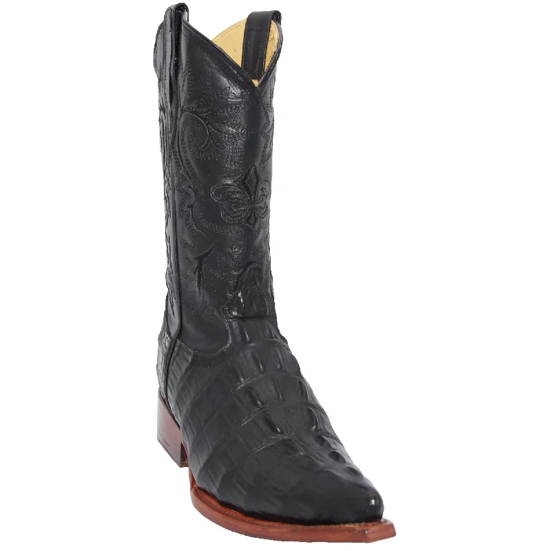 Best Dress Shoes Mens Leather Crocodile Print Snip Toe Cowboy Boot