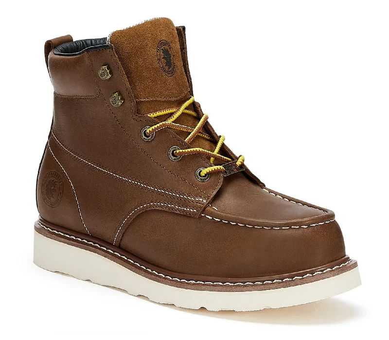 Comfortable Walking Sandals ROCKROOSTER Edgewood Men's 6 inch Brown steel toe waterproof wedge work boots with Vibram® Outsole VAP858 Comfortable Walking Sandals ROCKROOSTER Edgewood Men's 6 inch Brown steel toe waterproof wedge work boots with Vibram® Outsole VAP858