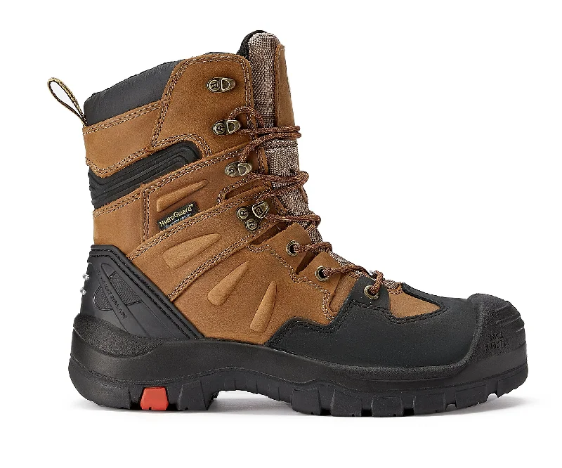 Designer Hiking Boots ROCKROOSTER Woodland Men's 8 inch Brown Work Boots, Composite Toe, Slip Resistant, Electrical Hazard Protection, Rubber outsole AK869 Designer Hiking Boots ROCKROOSTER Woodland Men's 8 inch Brown Work Boots, Composite Toe, Slip Resistant, Electrical Hazard Protection, Rubber outsole AK869