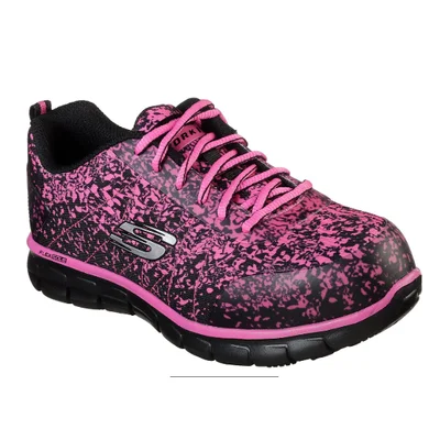 Classic Oxford Shoes WOMEN'S SKECHERS WORK: SURE TRACK - FLINSER ALLOY TOE 77251 BKPK Classic Oxford Shoes WOMEN'S SKECHERS WORK: SURE TRACK - FLINSER ALLOY TOE 77251 BKPK