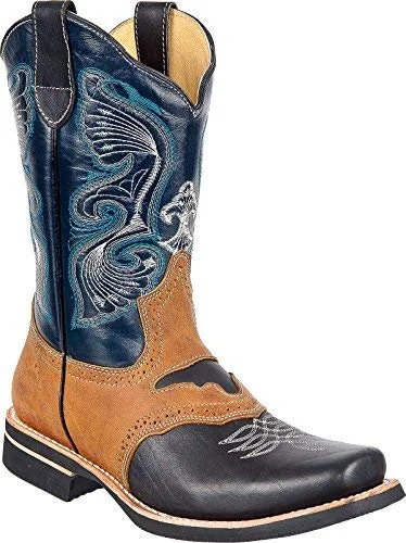 Comfortable Winter Sneakers Men's Square Toe Leather Western Cowboy Boot
