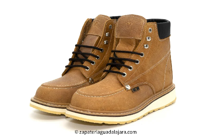 Comfortable Flats For Work HB80151 HONEY MOC TOE WORK BOOT